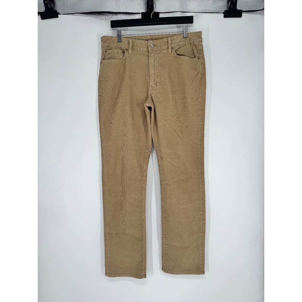American Eagle Corduroy Pants Mens Size 33x32 Khaki Beige Tan Straight Leg Fit